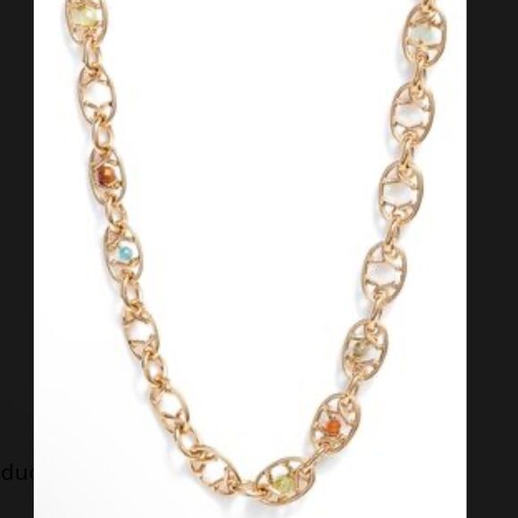 Gas Bijoux Alegria Long Chain Necklace with Semi Precious Stones. EUC - Picture 2 of 8